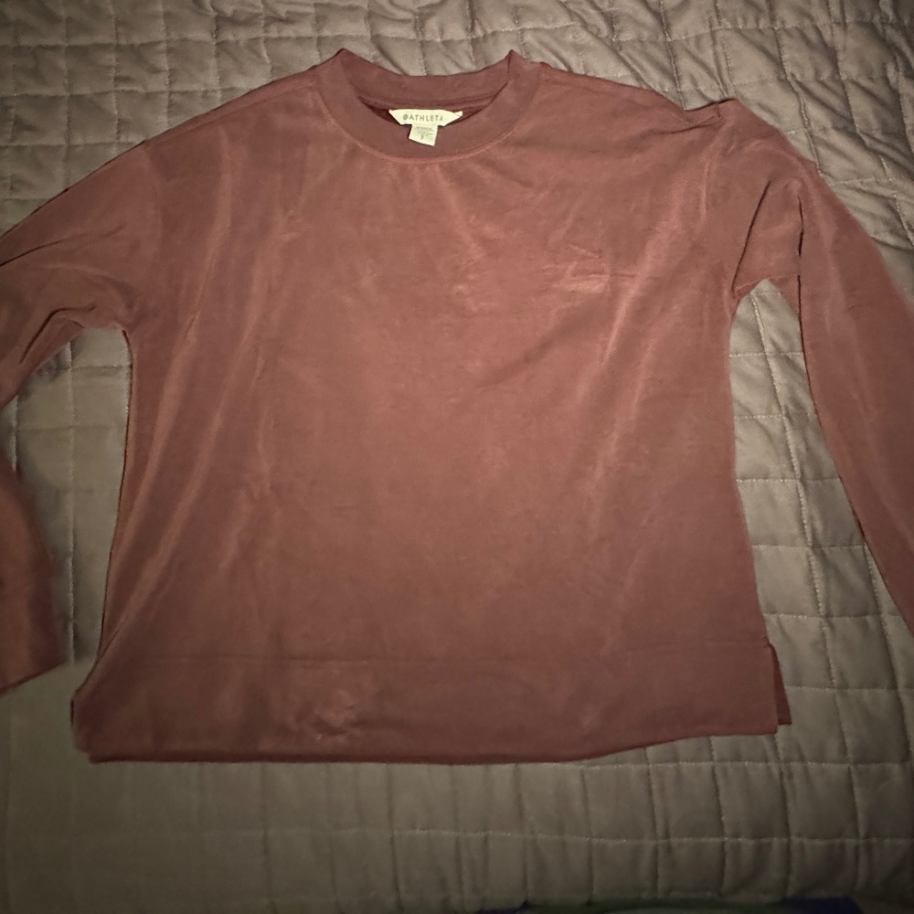 Athleta Seasoft Crewneck Sweatshirt in Spiced Cabernet